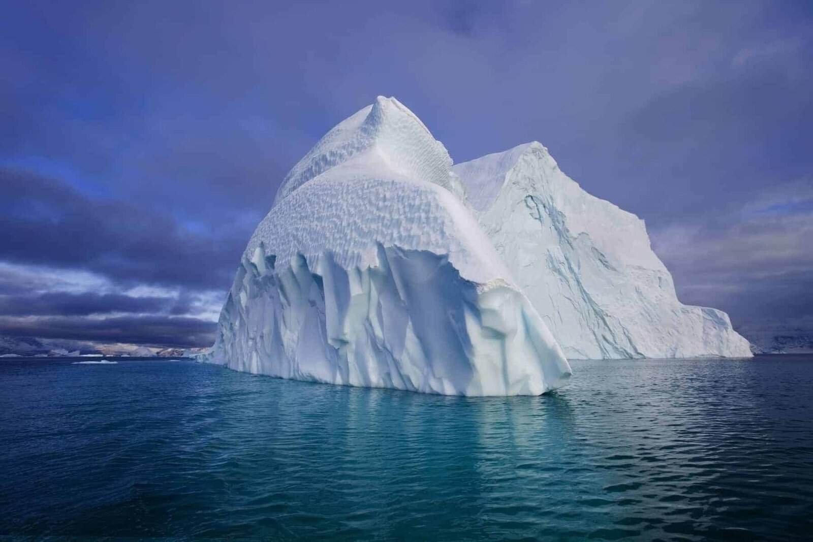 A large iceberg floating in Franz Joseph Fjord, eastern Greenland