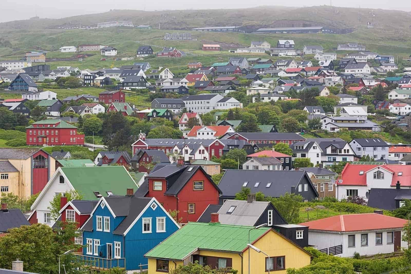 Colorful rooftops of Torshavn, the Faroe Islands capital