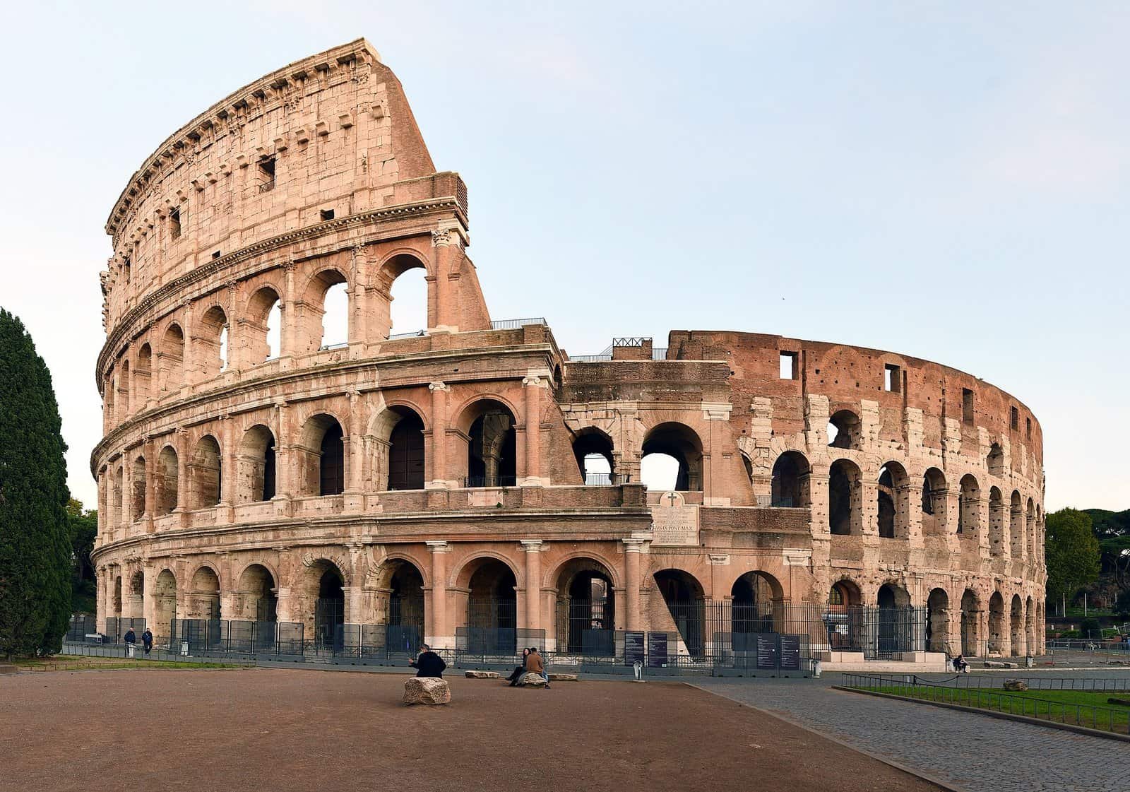 The Flavian Amphitheatre, or Colosseum, in the centre of Rome